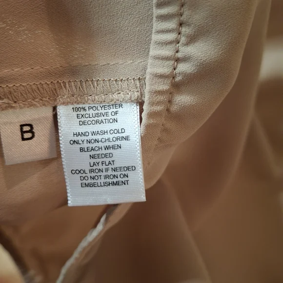 LOFT Tan  Embellished Short Sleeve Top - Picture 9 of 12